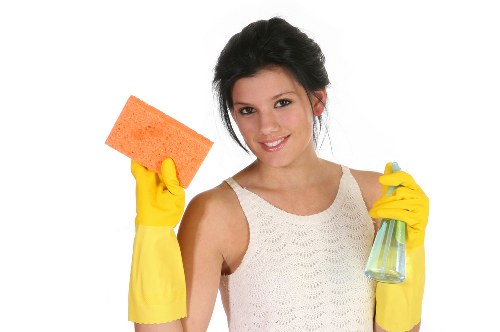 Local cleaners working in a Croydon apartment building