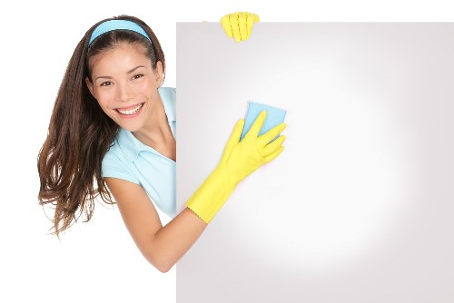 Safety-focused oven cleaning inspection before work continues